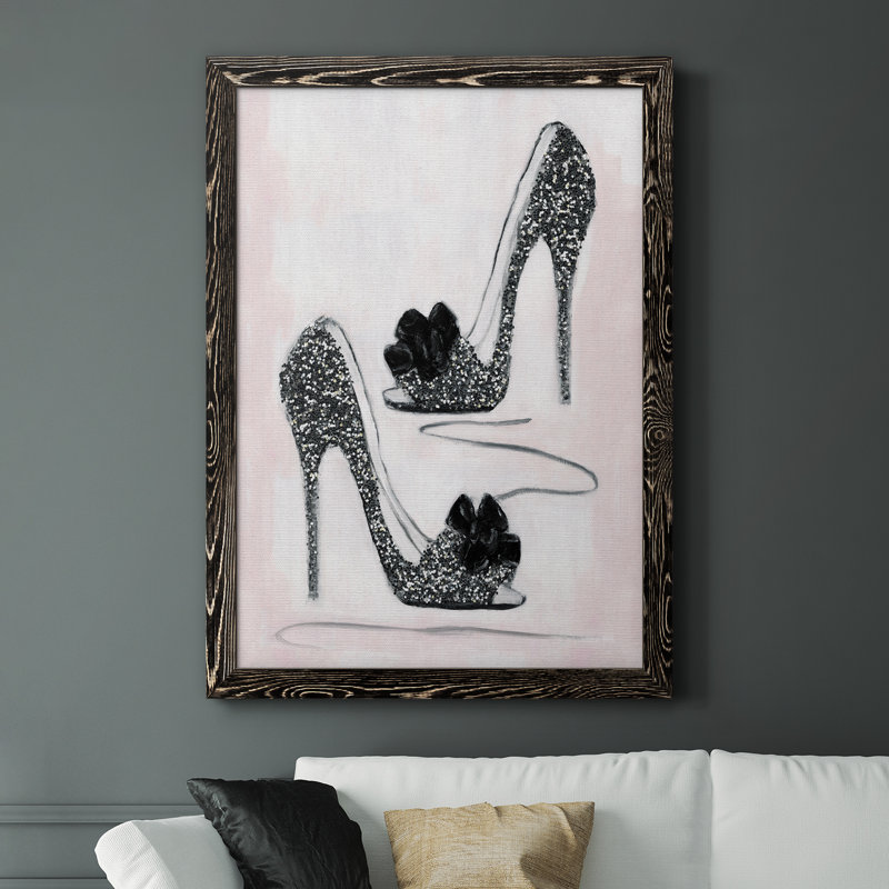 «Shoes That Dazzle I», reproduction de cadre photo sur toile, Toile avec cadre noir, H 31,5 po x l 23,5 po x P 1,5 po