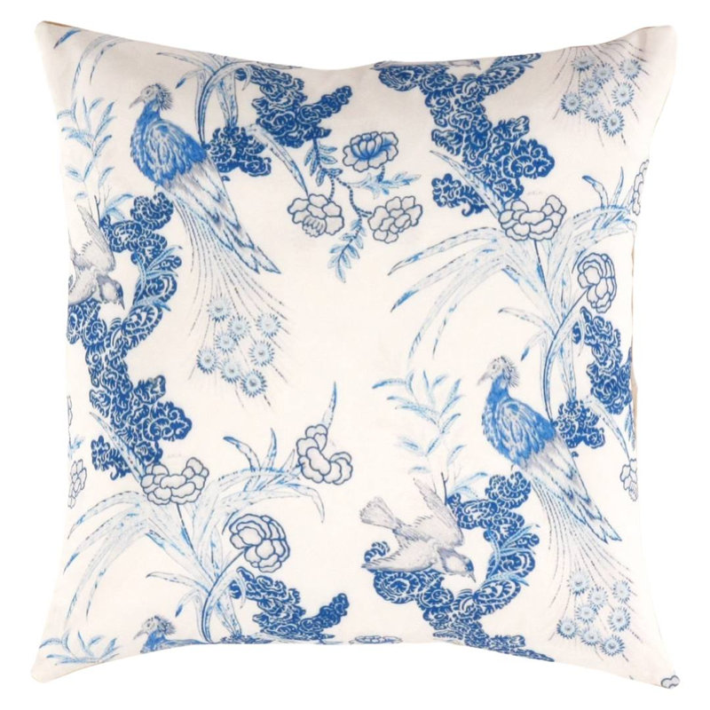 Square Pillow Cover & Insert, Square 16", Malibu/White Floral
