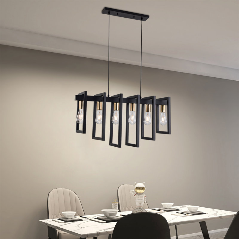 6 - Light Matte Black Kitchen Island Pendant