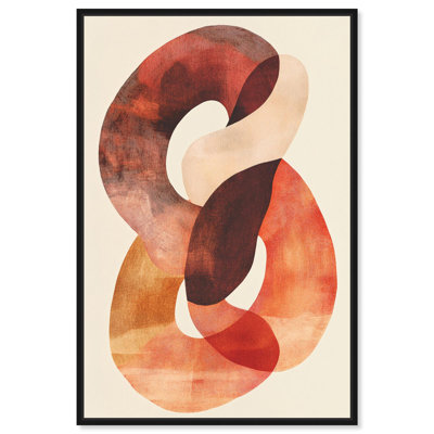«Terracotta Twist II», reproduction d'art sur toile par Boho Brown, cadre noir, 20 x 30