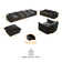 Ensemble de canapé modulaire en tissu 4 pièces Nedek