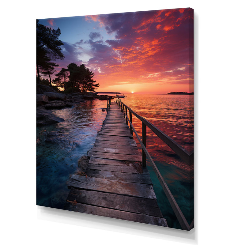 Dominicain tropical Sunset Reflections I - Nautique et plage, reproduction sur toile, H 40 po x l 30 po x P 1,5 po
