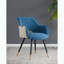 Ensemble de 2 chaises d'appoint en tissu bleu - pieds en fer avec accent métallique - siège deux tons