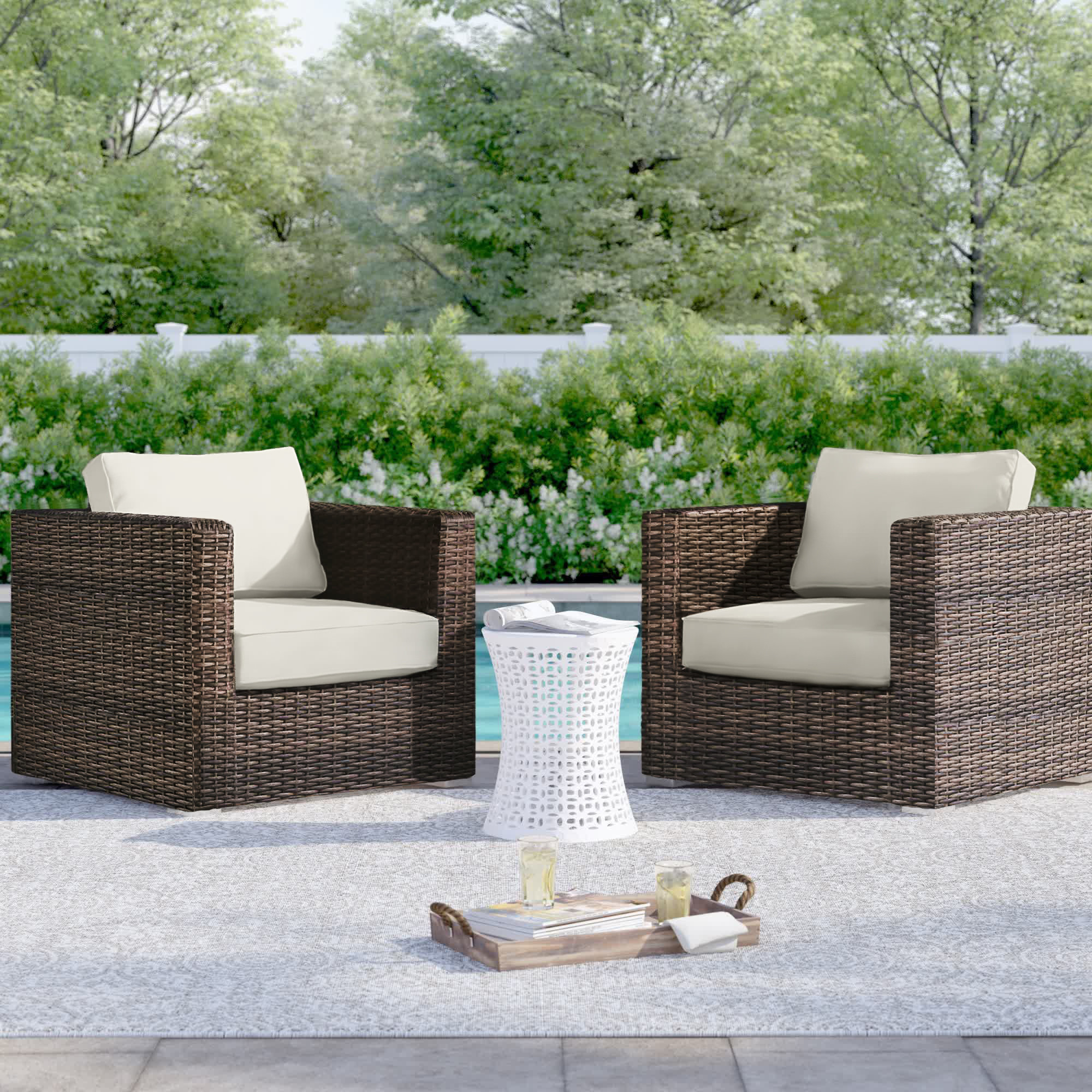 Sol 72 Outdoor™ Meltham Fully Assembled Patio Chair with Cushions
