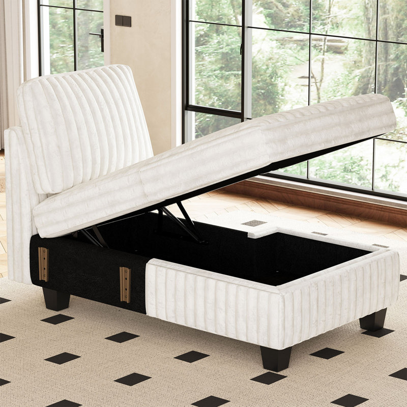 Module de canapé modulaire en velours côtelé Korian, Orienté à droite, Beige