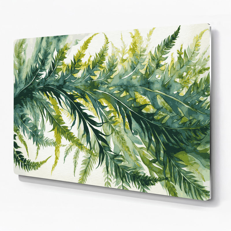 Art mural en métal Botanical Pteris Fern, H 144 po x l 216 po x P 0,05 po