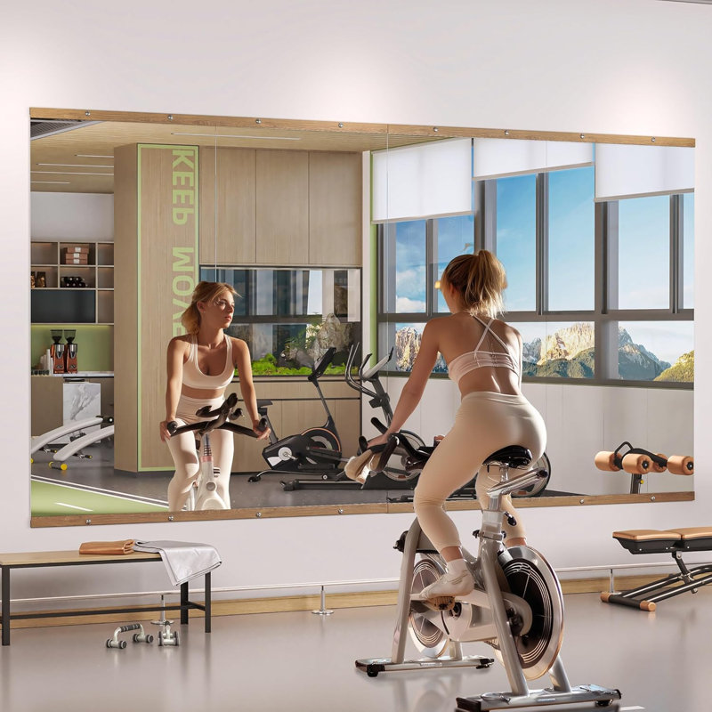 Full Length Rectangle Wall Mirror Home Gym Mirror Dance Studio Mirror Tempered Glass Mirror, 56" x 17"