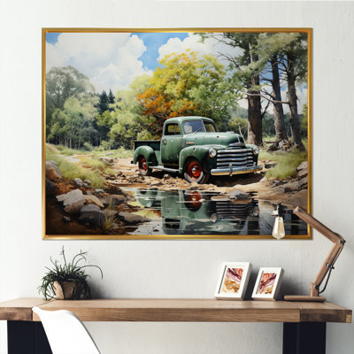 «Pickup Truck Tranquil Lakeside II», reproduction sur toile