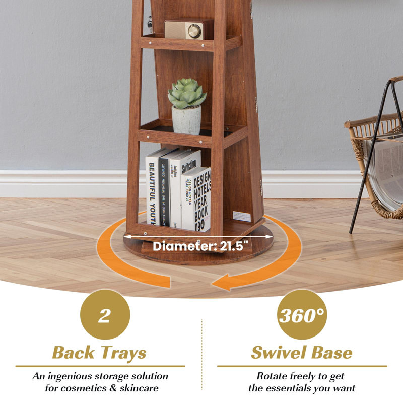 Armoire à bijoux avec miroir Macius, Brun