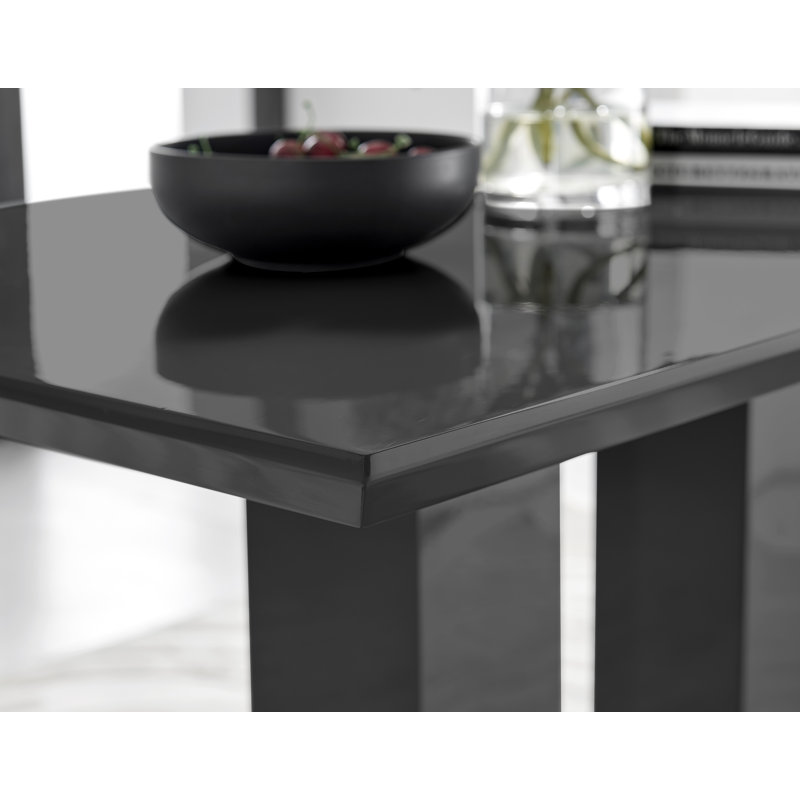 Ensemble de table de salle à manger Eubanks, Noir, Noir