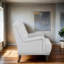 Chaise de salon en polyester touffeté de 34 po Auguust-992624848