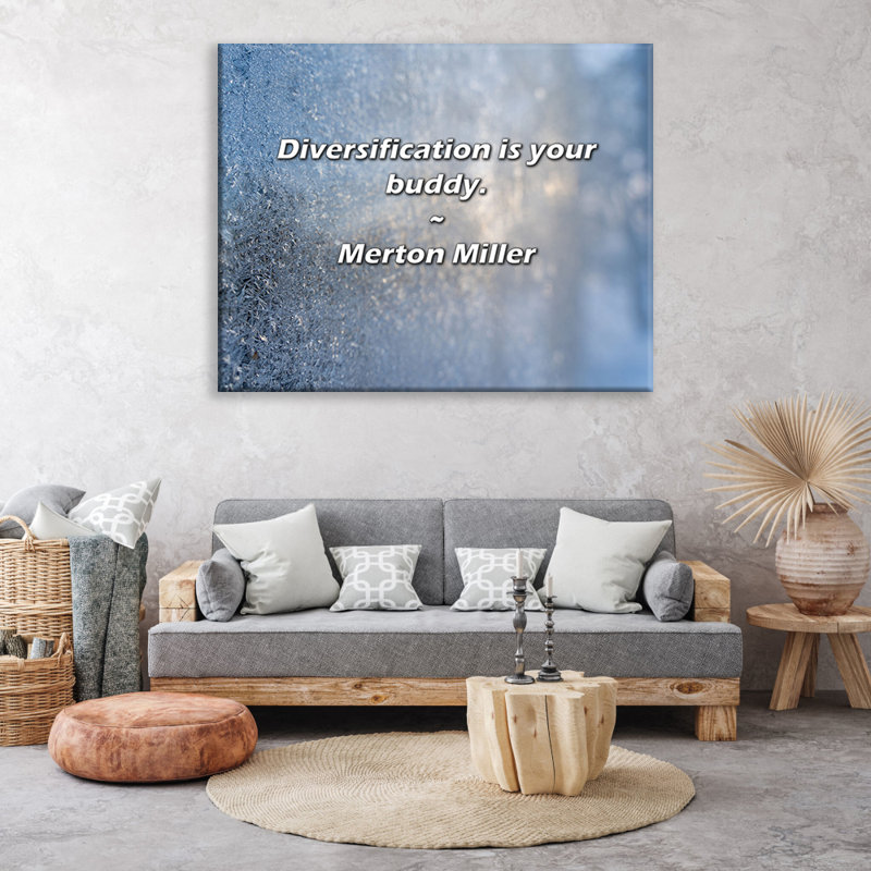 Citation artistique «Diversification is your Buddy». Toile tendue par Merton Miller