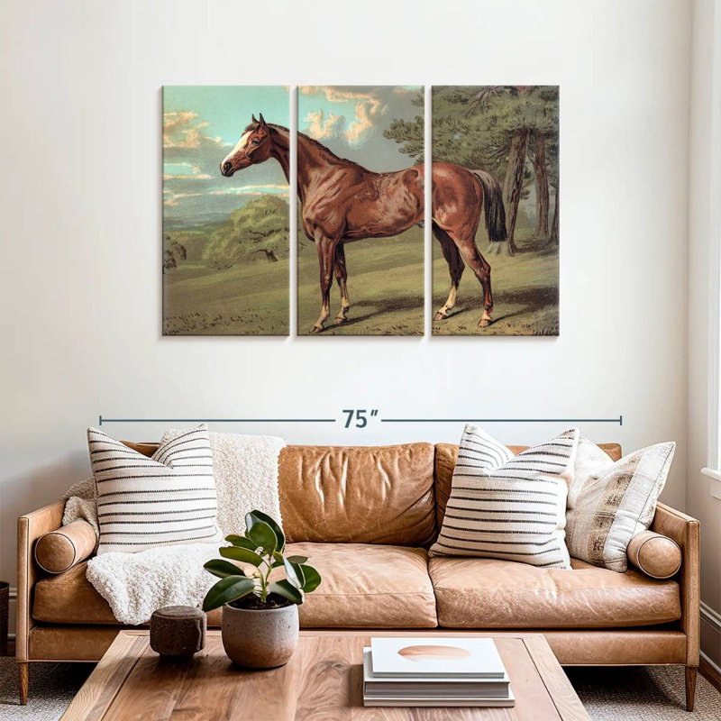 Cheval sauvage rétro, H 36 po x l 57 po