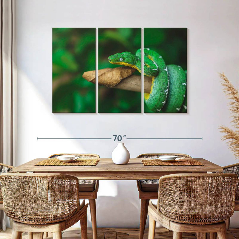Emerald Tree Snake, 36" H x 57" W