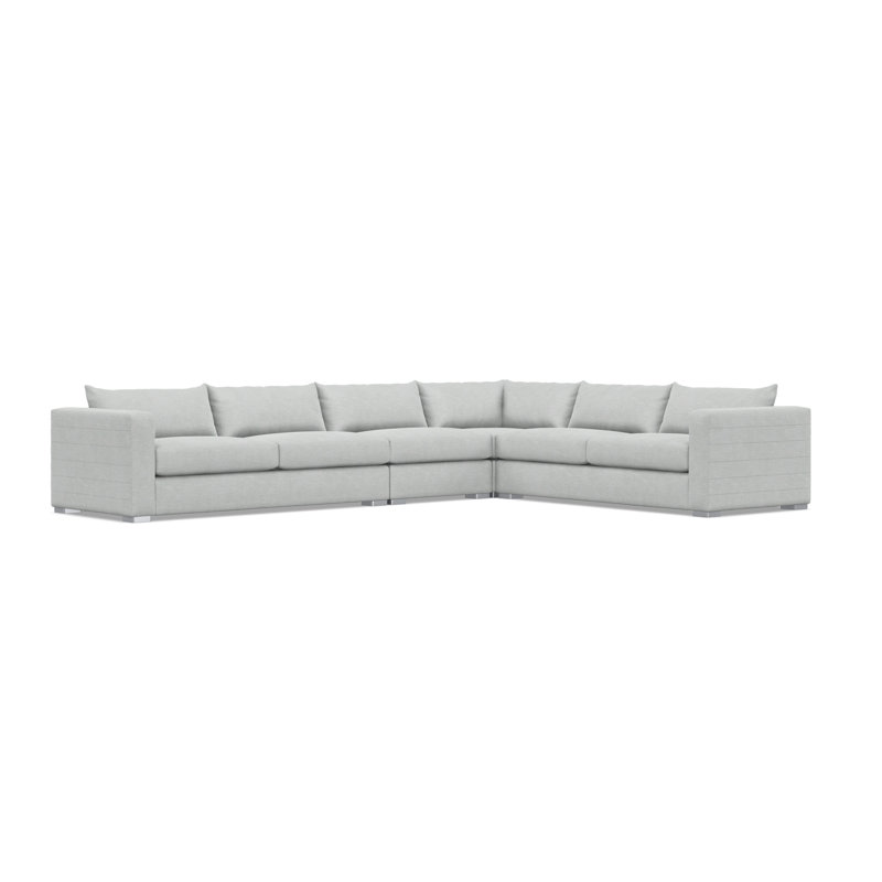 Bernhardt Helena 4-Piece Fabric Sectional, Light Gray Polyester
