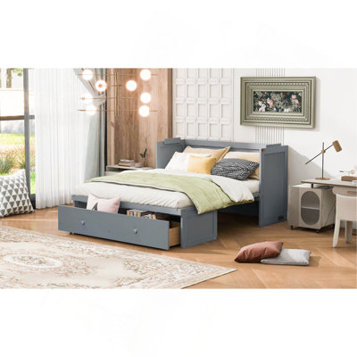 Grand lit escamotable avec port USB et grand tiroir