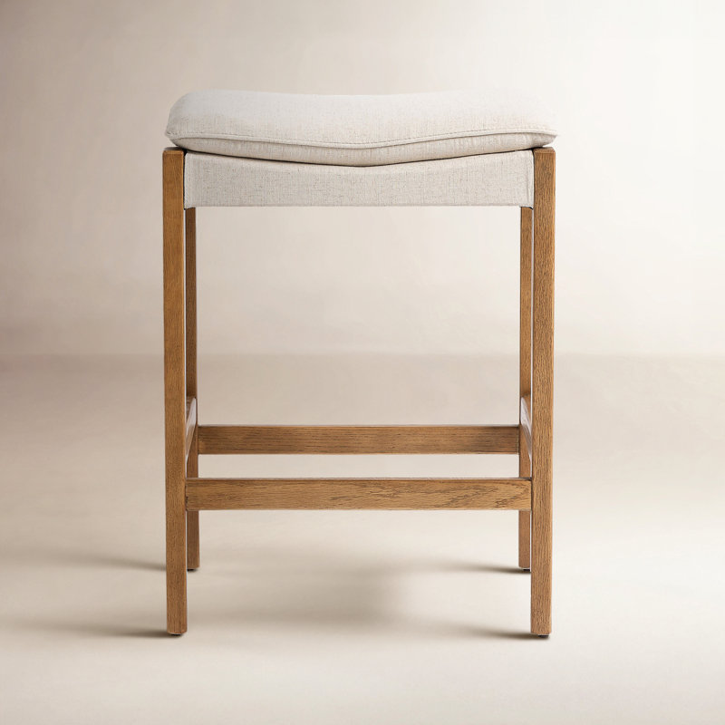Aya Stool, Counter Stool (26.77" Seat Height), Polyester Blend Savile Flax