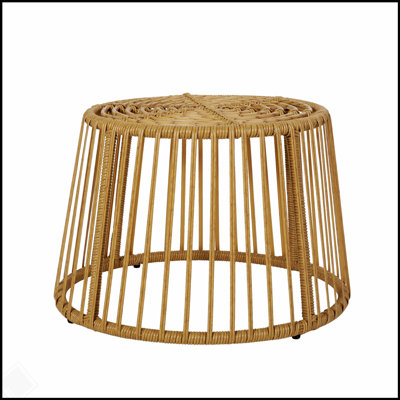 ELAINE Wicker Wrapped Cage Side Table, Durable and Stylish for Outdoor Spaces, Perfect for Boho Decor and Versatile Use