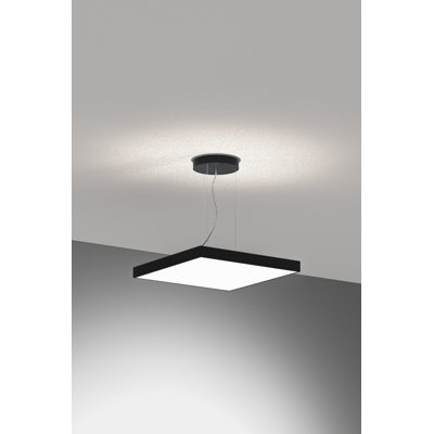 Luminaire suspendu carré Jazz - l 24 po - direct / indirect - noir