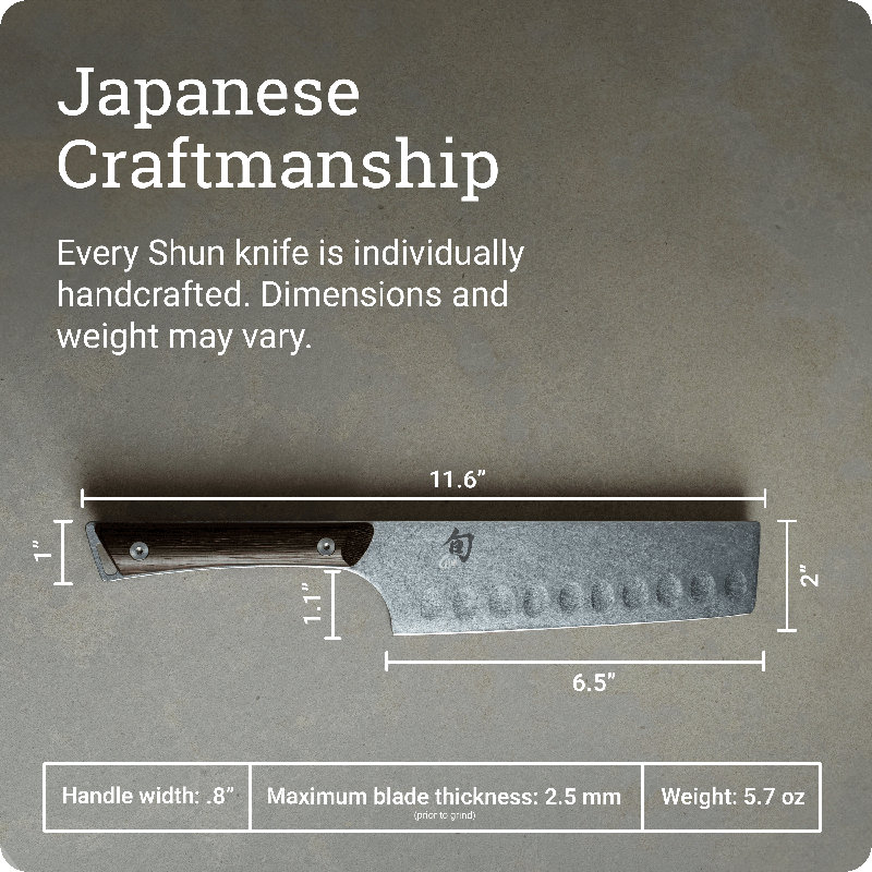 Shun Kanso 6.5" Hollow Ground Nakiri Knife, Handcrafted Japanese Vegetable Knife, AUS10A Stainless Steel Blade, Tagayasan Handle, Slicing Tool for Professional and Home Chefs