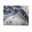 Tapis en laine noué à la main bleu / crème-70183073