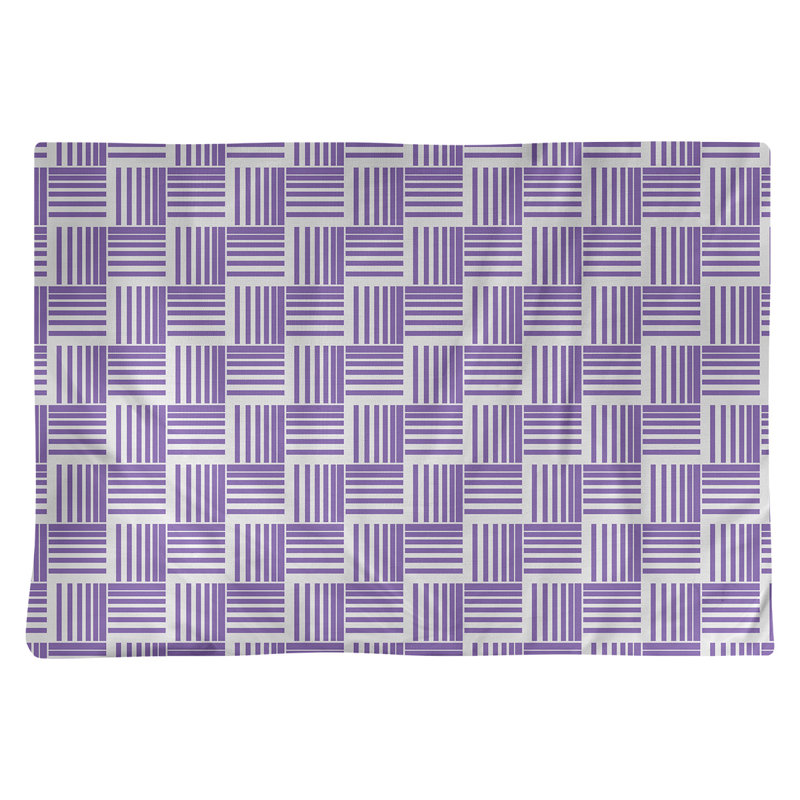 Napperon en coton à rayures de 18 po classique Baskettressées, Mauve / Gris, Coton