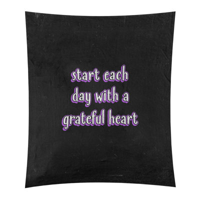 Tapisserie tableau noir en polyester de citation gratitude