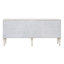 Armoire console Ansaldo blanc perle et argent scintillant