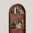 Arched Full Length Mirror with Storage Shelves and Wheels