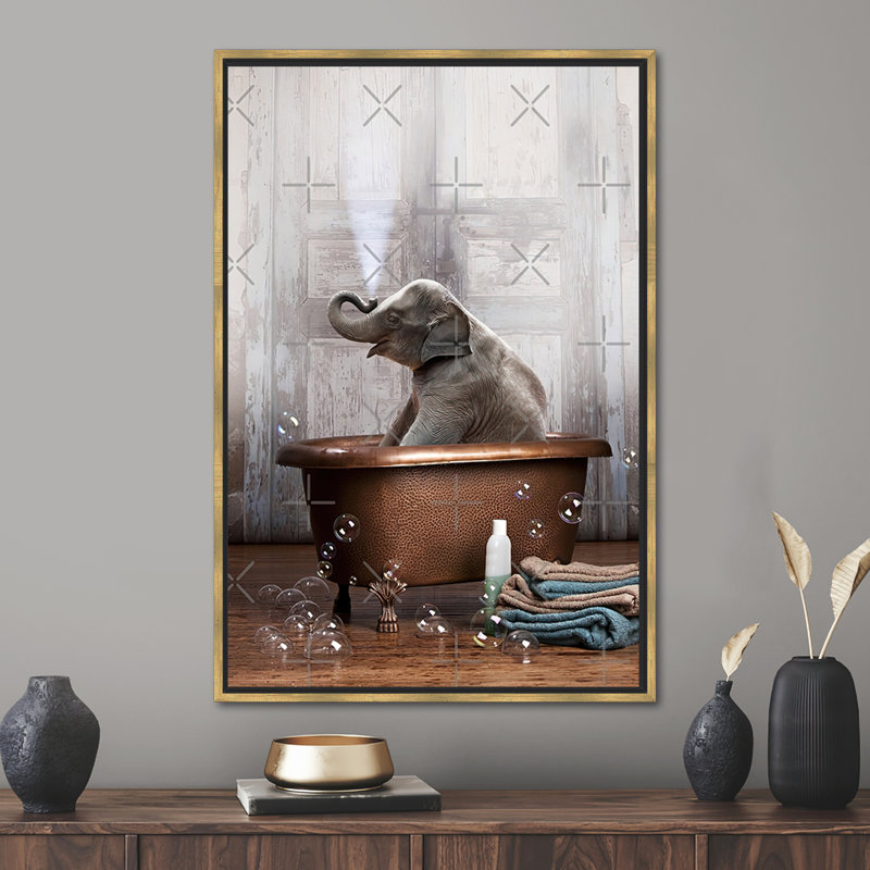 Print on Canvas, 100 cm H x 70 cm W, Framed Print without Mat, Gold