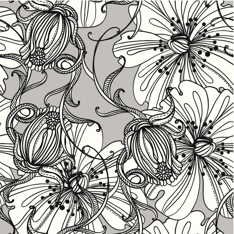Fleurs abstraites Panguitch par Ractive, H 12 po x l 12 po