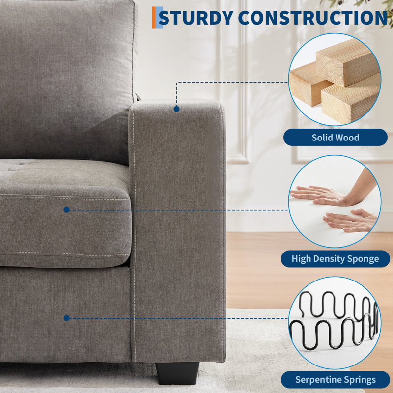 90" Loveseat Sofa, Comfy Chenille Sofa