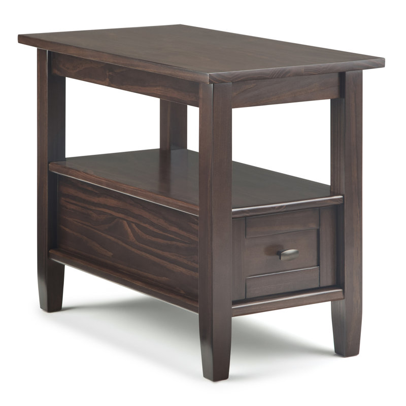 Warm Shaker - Table d'appoint étroite - Brun tabac, Marron foncé