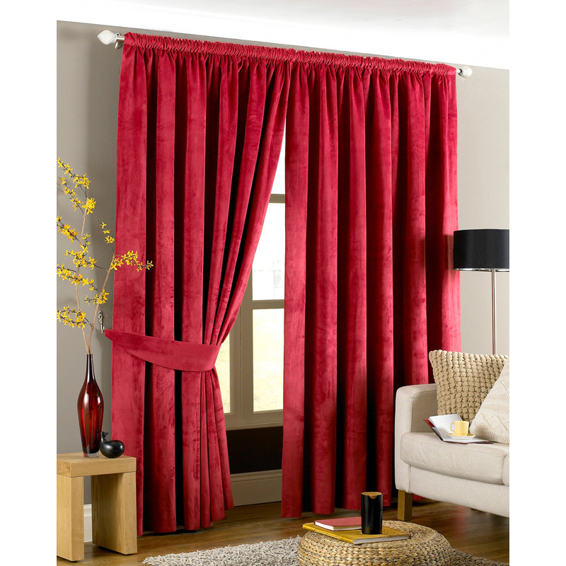 Belmont Room Darkening Curtain Pair, Claret, 229 W x 229 D cm