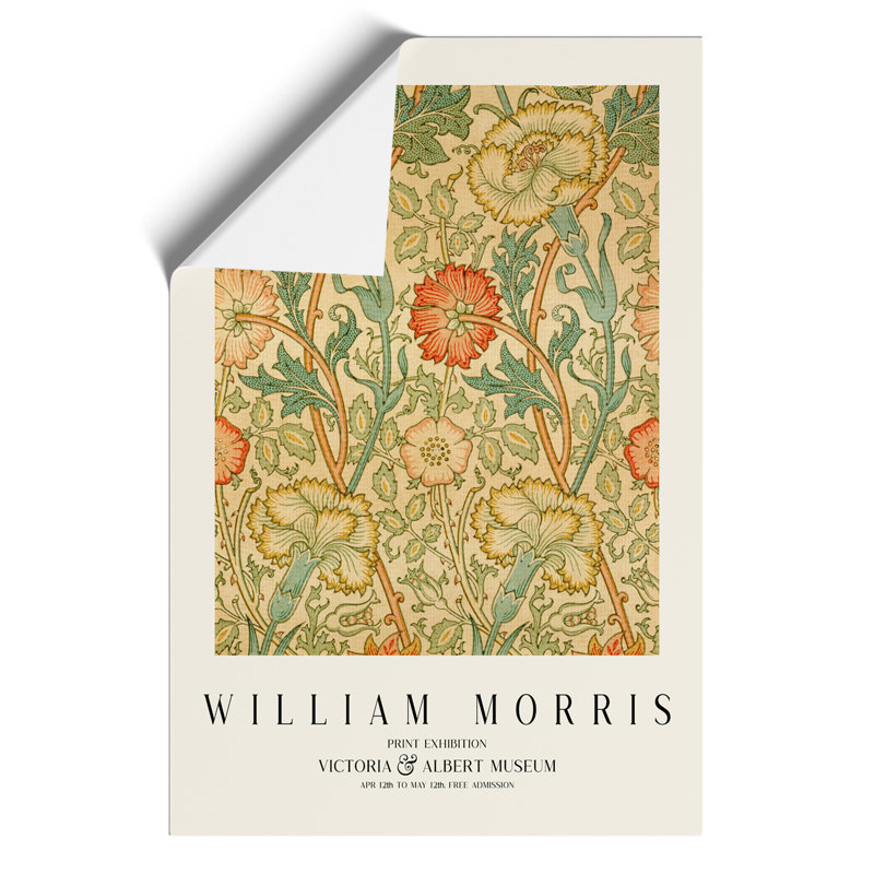 Pink and Rose Print by William Morris - Frameless Print, 42cm H x 30cm W x 0.1cm D