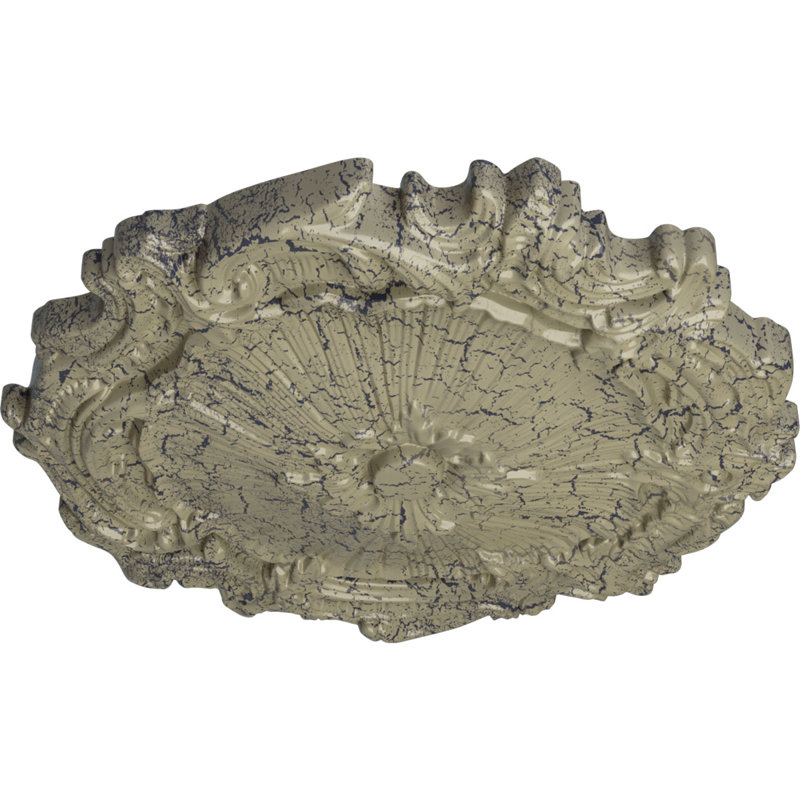 Médaillon de plafond Endurathane Medea, DO 16 1/2 po x P 3 7/8 po x P 1 1/2 po (convient aux auvents jusqu'à 5 3/8 po), finition de foyer en pierre peinte à la main
