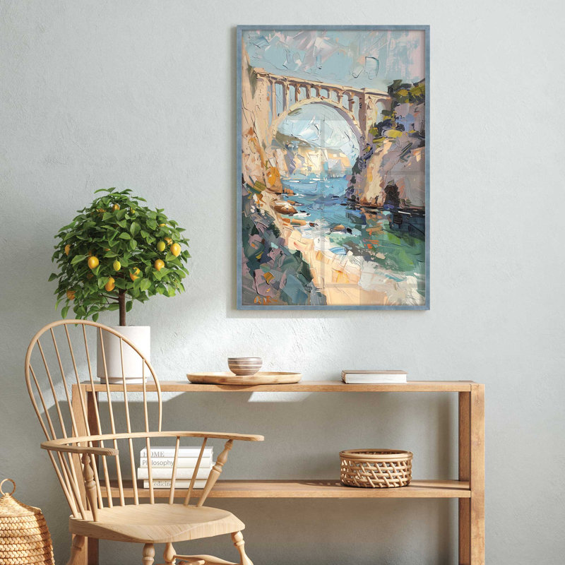 «Bridging Hues», impression encadrée sur papier par Azure Artisanal Studio, Ciel électrique, H 17 po x l 13 po x P 1,375 po