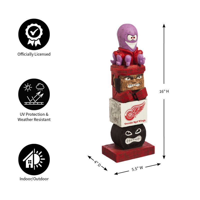 Statue totem tiki NHL, Detroit Red Wings