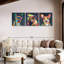 "Dog Alerte Dogs", ensemble de 3 reproductions de couleurs abstraites sur toile par Jude A-93060232