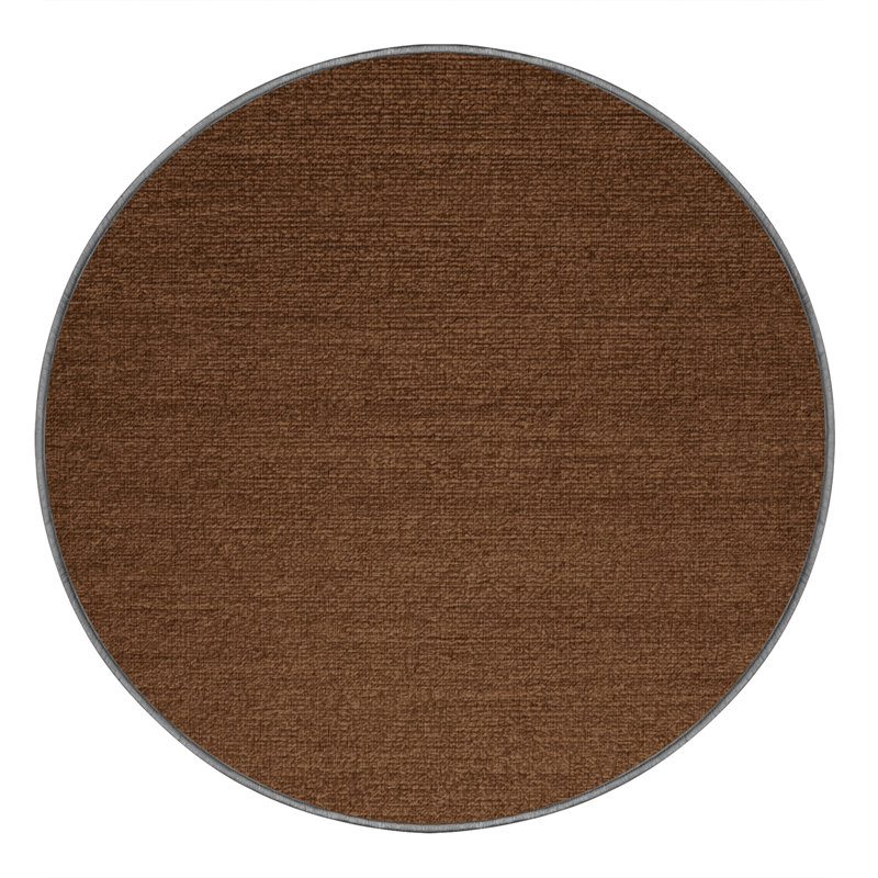 Tapis brun uni lavable à la machine, Rond 5 pi