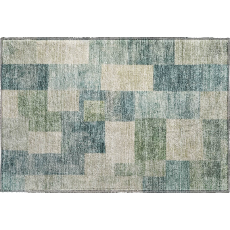 Premium Machine Washable Alijah AMF1261 Geometric Rug, Rectangle 1'8" x 2'6"