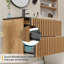 Ensemble de meuble-lavabo simple 36 po avec lavabo noir, robinet et armoire flottante Modern Farmhouse-315374824