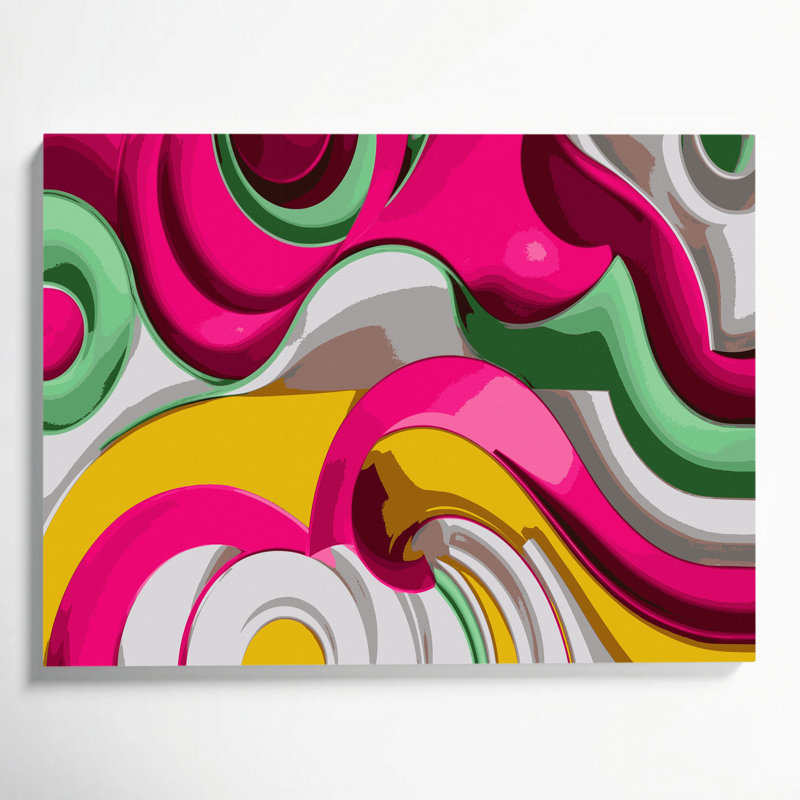 Art mural sur toile Biomorphic Abstraction 100, H 16 po x l 20 po
