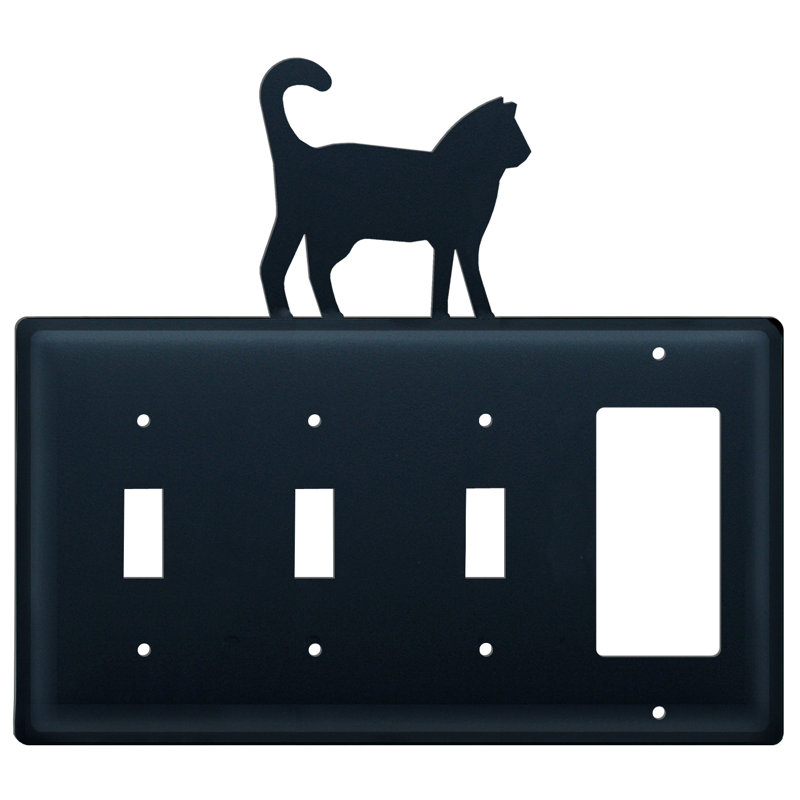Cat 4-Gang Toggle Light Switch / Rocker Combination Wall Plate