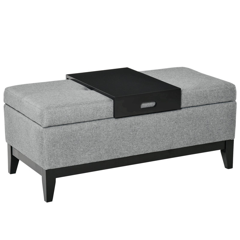Nico Upholstered Ottoman, Light Gray
