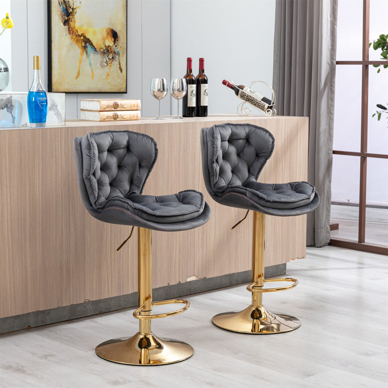Ensemble de 2 tabourets de bar, Gris