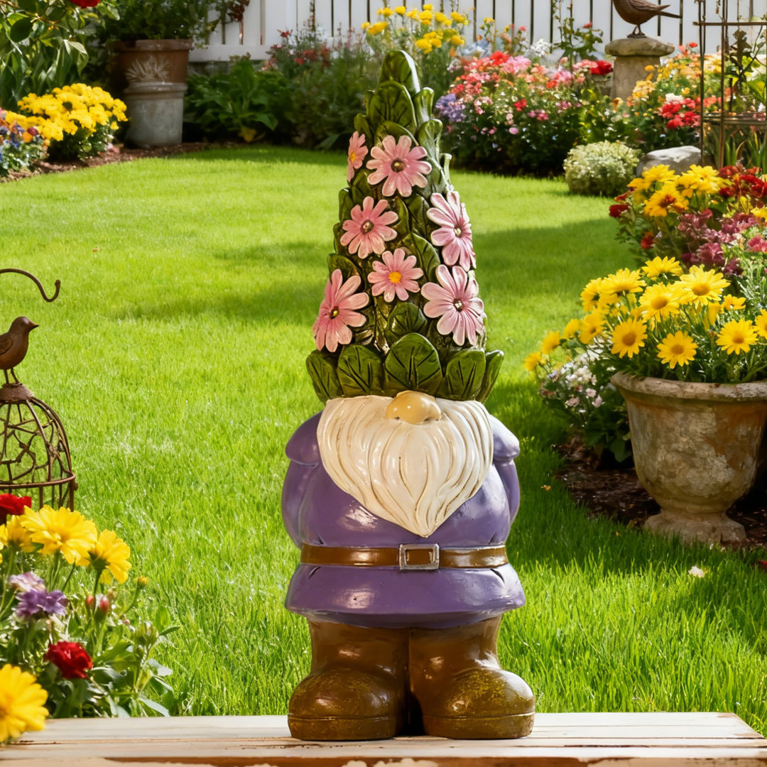 Gnome with Glowing Flowers and 5 LED Lights Gifts for Housewarming & Mother's Day Trinx