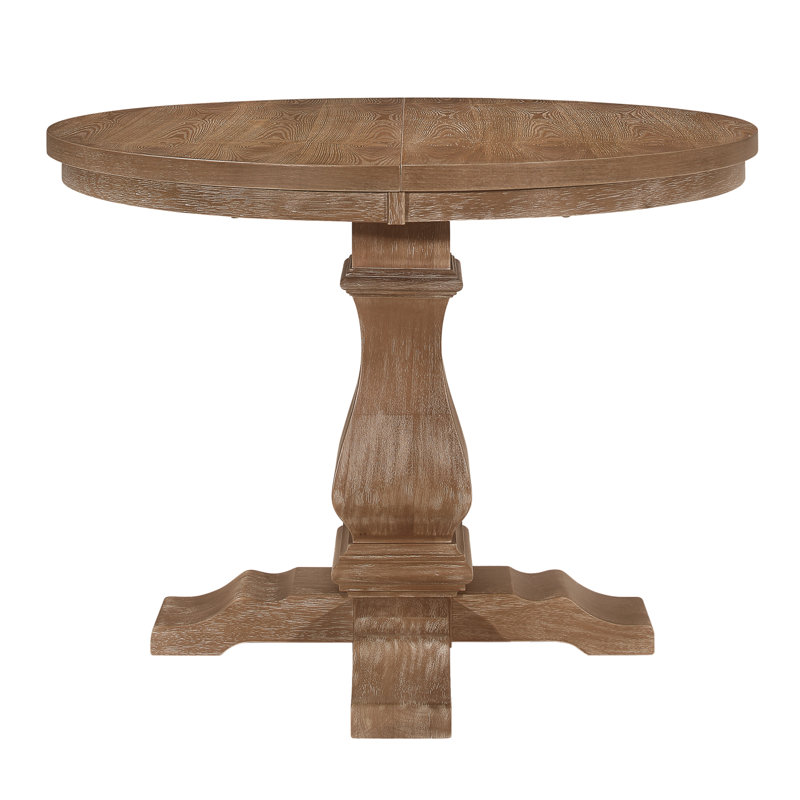 Ensemble de salle à manger extensible Burntwood, Naturel, Naturel, Naturel / bleu foncé