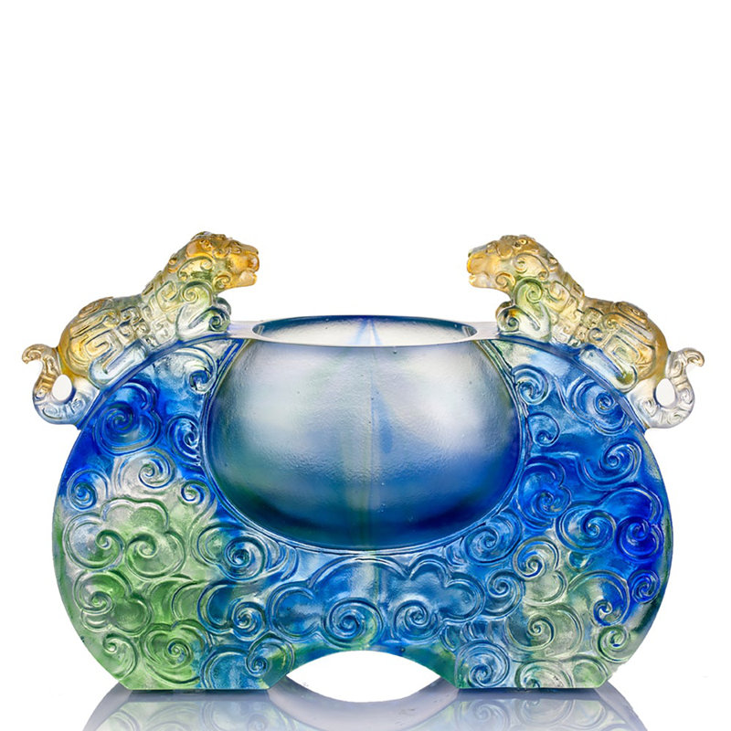 Vessel, Chinese Ding, a Majestic Duo Sculpture