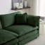 Canapé modulaire rembourré 4 pièces avec 2 places et 2 repose-pieds, chenille verte, modulaire et confortable-233513967